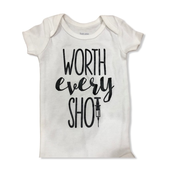 IVF Worth Every Shot Onesie Bodysuit Newborm - Picture 2 of 4
